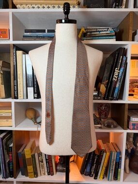 Hermes 1970s silk geometric tie